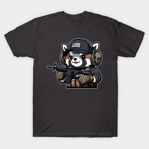 Tactical Tanuki T-Shirt by Rawlifegraphic